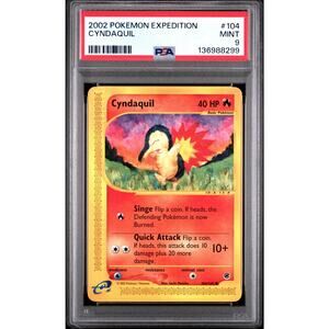 PSA 9 MINT Cyndaquil 104/165 Pokémon Expedition 2002 Non Holo E-Reader Card
